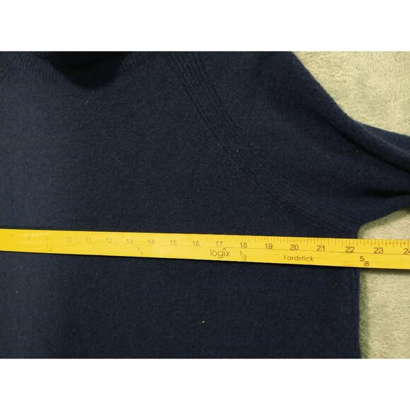 J Crew Sweater Womens Medium Blue Merino Wool Alpaca Blend Turtleneck Pullover - Picture 3 of 7